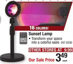 Menards Sunset Lamp offer