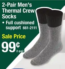 Menards 2-Pair Men's Thermal Crew Socks offer