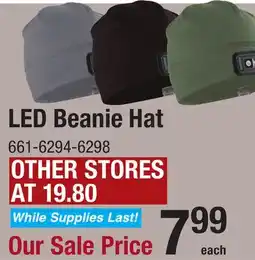 Menards LED Beanie Hat offer
