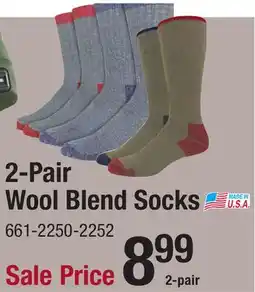 Menards 2-Pair Wool Blend Socks offer