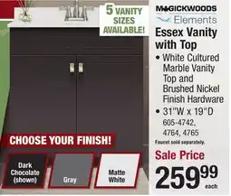 Menards Essex Vanity with Top offer