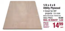 Menards 1/4 x 4 x 8 Utility Plywood offer
