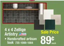 Menards 4 x 4 Zellige Artistry offer