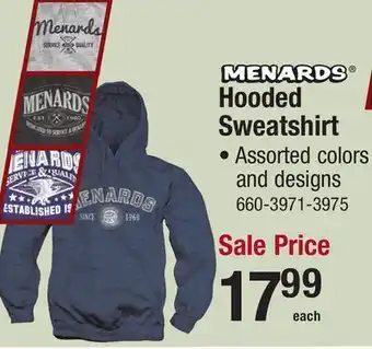 Menards Hooded Sweatshirt offer