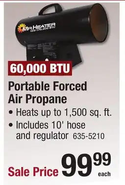 Menards Portable Forced Air Propane offer