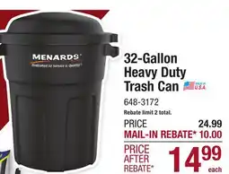 Menards 32-Gallon Heavy Duty Trash Can offer