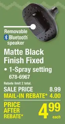 Menards Matte Black Finish Fixed offer
