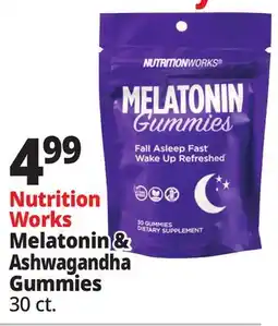 Ocean State Job Lot Nutrition Works Melatonin & Ashwagandha Gummies offer