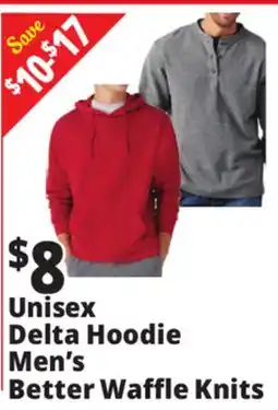 Ocean State Job Lot Unisex Delta Hoodie Men's Better Waffle Knits offer