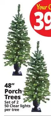 Ocean State Job Lot 48 Artificial Lighted Porch Christmas Trees Set of 2 offer