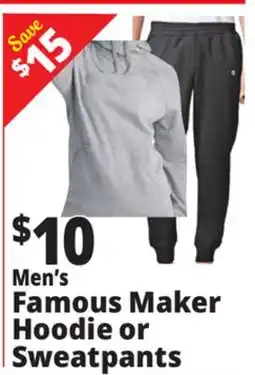 Ocean State Job Lot Men's Famous Maker Hoodie or Sweatpants offer