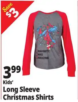 Ocean State Job Lot Kids' Long Sleeve Christmas Shirts offer