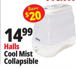 Ocean State Job Lot HALLS Collapsible Cool Mist Humidifier offer