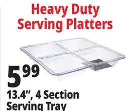 Ocean State Job Lot 13.4, 4 Section Serving Tray offer