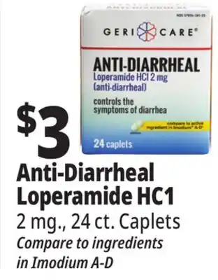 Ocean State Job Lot Geri-Care 2 mg Loperamide HCI Anti-Diarrheal Caplets 24 Caplets offer