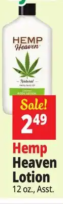 Ocean State Job Lot Hemp Heaven Lotion offer