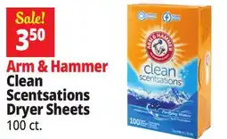 Ocean State Job Lot Arm & Hammer Clean Scentsations Purifying Waters Scented Fabric Softener Sheets 100 Count offer