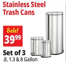 Ocean State Job Lot Stainless Steel Trash Cans offer