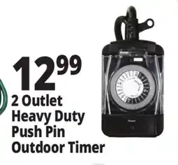 Ocean State Job Lot Prime Heavy-Duty 2 Outlet Push-Pin Outdoor Timer offer