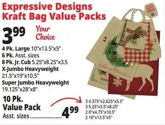 Ocean State Job Lot Kraft Christmas Bags offer