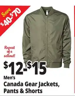 Ocean State Job Lot Men's Canada Gear Jackets, Pants & Shorts offer