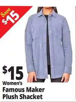 Ocean State Job Lot Women's Famous Maker Plush Shacket offer