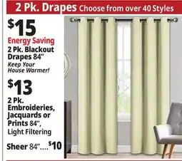 Ocean State Job Lot 2 Pack Drapes offer