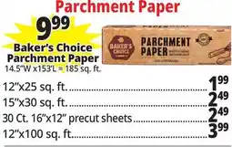 Ocean State Job Lot Baker's Choice Parchment Paper offer