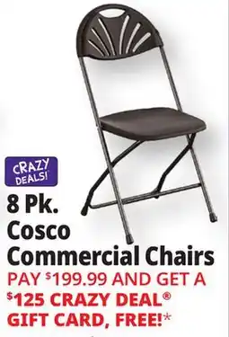 Ocean State Job Lot Cosco Zown Commercial Fan Back Plastic Folding Chair Black 8 Pack offer