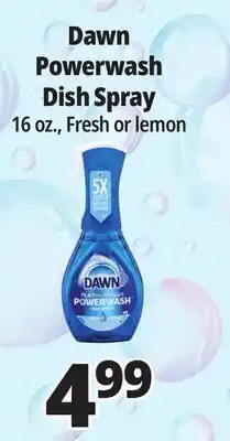 Ocean State Job Lot Dawn Platinum Plus Power wash Dish Spray 16 oz offer