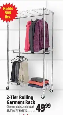 Ocean State Job Lot 2-Tier Rolling Garment Rack offer