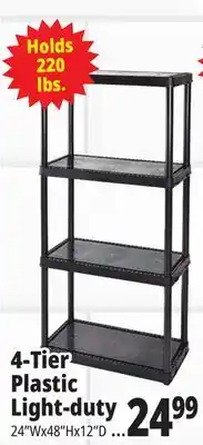 Ocean State Job Lot Maxit 4-Tier Plastic Shelving Unit 48 offer