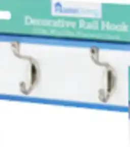 Ocean State Job Lot HomeLiving 4-Hook Decorative Rail Hooks White offer