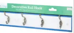 Ocean State Job Lot HomeLiving 6-Hook Decorative Rail Hooks White offer