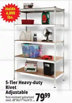 Ocean State Job Lot Method Storage Systems 5-Tier Heavy-Duty Rivet Shelving Unit 48 x 71 offer