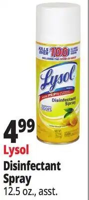 Ocean State Job Lot Lysol Disinfectant Spray Lemon Breeze Scent 12.5 oz offer