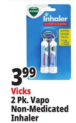 Ocean State Job Lot Vicks Non-Medicated Portable Nasal Inhaler 2 Count offer