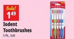Ocean State Job Lot Iodent Soft Family Value Pack Toothbrushes 5 Count offer
