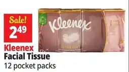 Ocean State Job Lot Kleenex Ultra Soft Pocket Pack Face Tissues 12 Count offer