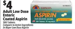 Ocean State Job Lot Health Star 81 mg Adult Low Dose Aspirin Pain Reliever 300 Tablets offer