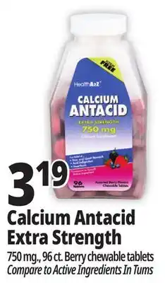 Ocean State Job Lot Calcium Antacid 750 mg Tablets 96 Count offer