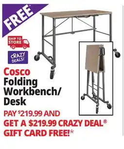 Ocean State Job Lot Cosco Smartfold Portable Folding Work Desk Tan offer
