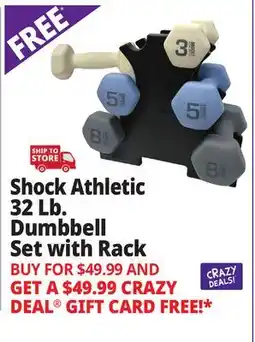 Ocean State Job Lot Shock Athletic 32 lb. Dumbbell Set with Storage Rack offer