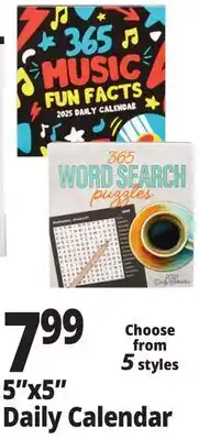 Ocean State Job Lot 2025-2026 5x5 Daily Calendar offer