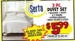 Ollie's SERTA 3 PC. DUVET SET offer