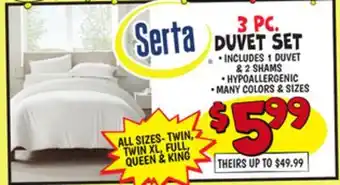 Ollie's SERTA 3 PC. DUVET SET offer