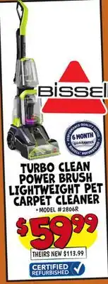 Ollie's BISSELL TURBO CLEAN POWER BRUSH LIGHTWEIGHT PET CARPET CLEANER offer