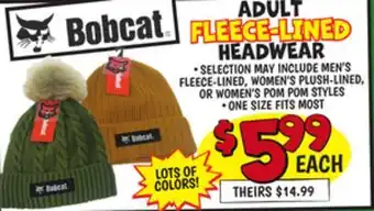 Ollie's ADULT FLEECE-LINED FLEECE-LINED HEADWEAR offer