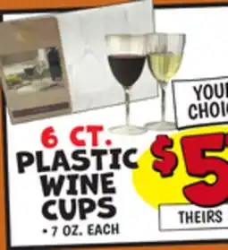 Ollie's 6 CT. PLASTIC WINE CUPS offer