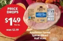 Aldi Appleton Farms Spiral-Sliced Half Ham offer